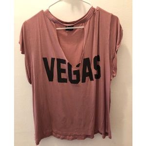 pink cut out vegas shirt